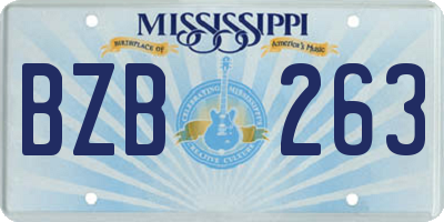 MS license plate BZB263