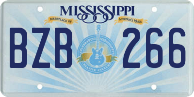 MS license plate BZB266