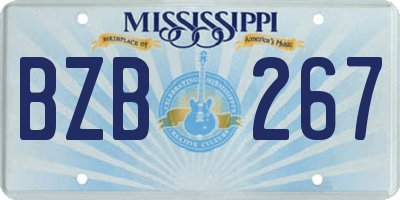 MS license plate BZB267