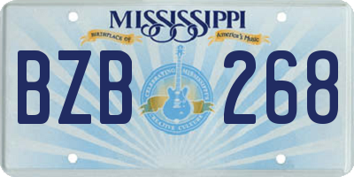 MS license plate BZB268