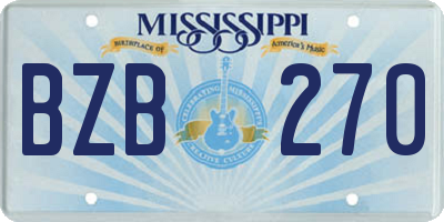 MS license plate BZB270