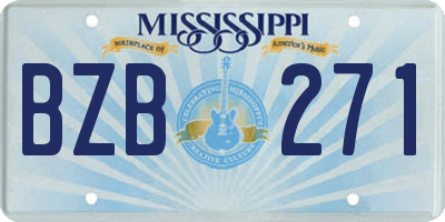 MS license plate BZB271