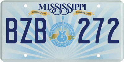 MS license plate BZB272