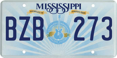 MS license plate BZB273