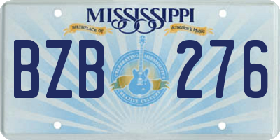 MS license plate BZB276