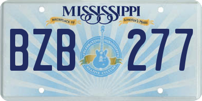 MS license plate BZB277