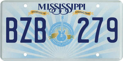 MS license plate BZB279