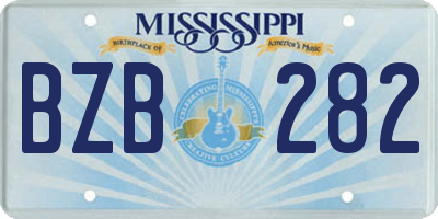 MS license plate BZB282