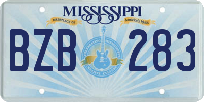 MS license plate BZB283