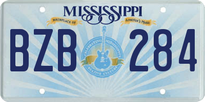 MS license plate BZB284