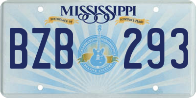 MS license plate BZB293