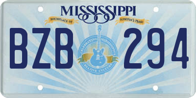 MS license plate BZB294