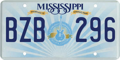 MS license plate BZB296