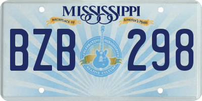 MS license plate BZB298