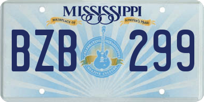 MS license plate BZB299