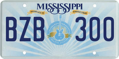 MS license plate BZB300