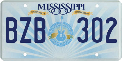 MS license plate BZB302