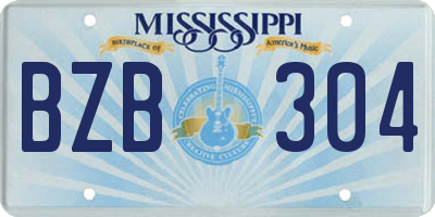 MS license plate BZB304