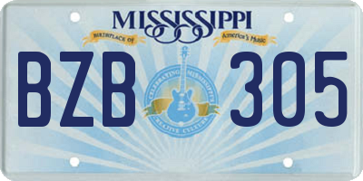 MS license plate BZB305
