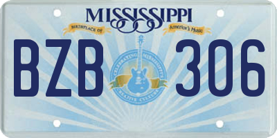 MS license plate BZB306