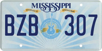 MS license plate BZB307