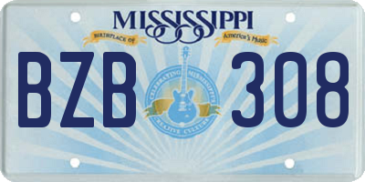 MS license plate BZB308