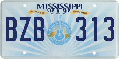 MS license plate BZB313