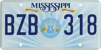 MS license plate BZB318