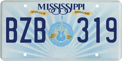 MS license plate BZB319