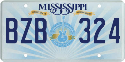 MS license plate BZB324