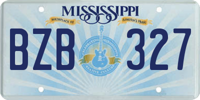 MS license plate BZB327
