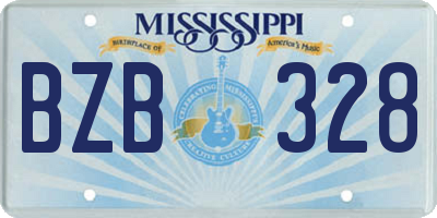 MS license plate BZB328