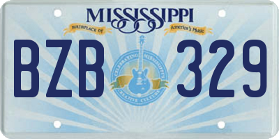 MS license plate BZB329