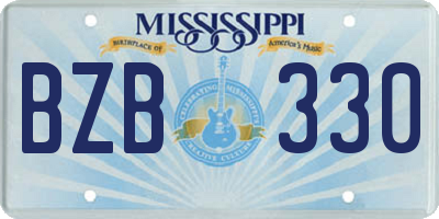 MS license plate BZB330