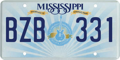 MS license plate BZB331