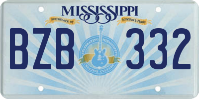 MS license plate BZB332