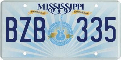 MS license plate BZB335