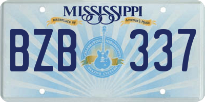 MS license plate BZB337