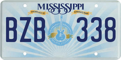 MS license plate BZB338