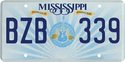 MS license plate BZB339