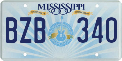 MS license plate BZB340