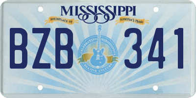 MS license plate BZB341