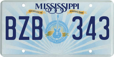 MS license plate BZB343