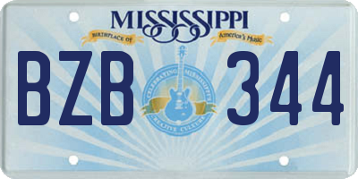 MS license plate BZB344