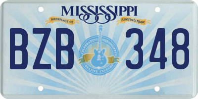 MS license plate BZB348