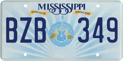 MS license plate BZB349