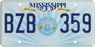MS license plate BZB359