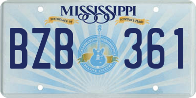 MS license plate BZB361