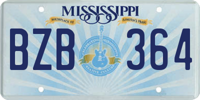 MS license plate BZB364