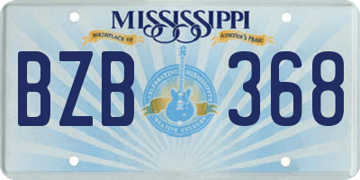 MS license plate BZB368